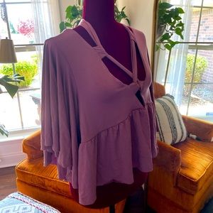 FREE PEOPLE Beach - Purple Lace Up Top - Size M - New w/ tags
